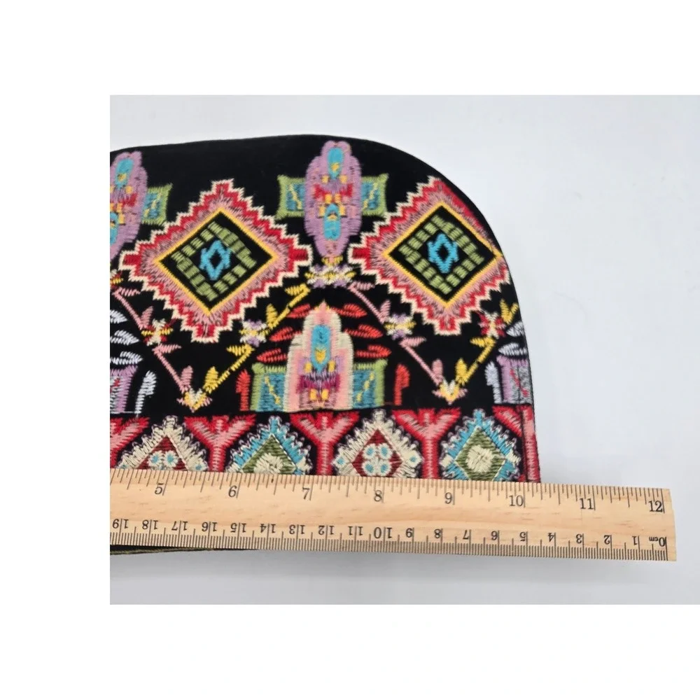 Johnny Was Embroidered‎ Velvet Jewelry Organizer Travel Aztec Case Clutch Boho